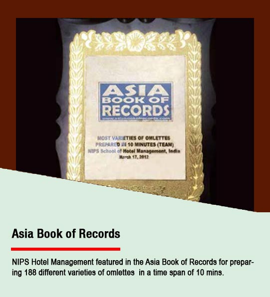 NIPS Hotel Management featured in the Asia book of records