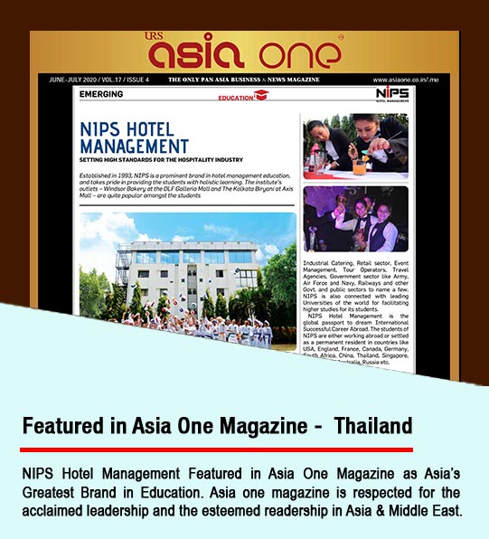 NIPS Hotel Management featured in Asia One Magazine - Thailand