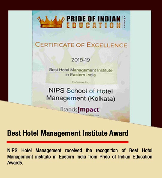 NIPS Hotel Management received best hotel management institute award